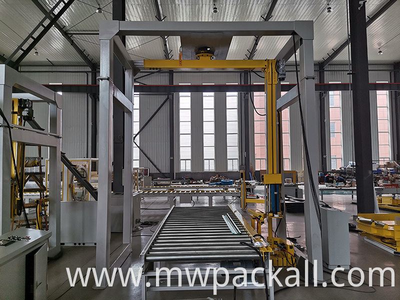 Fully Automatic Rotary Arm Stretch Film Wrapping Machine used on the big or small packing line